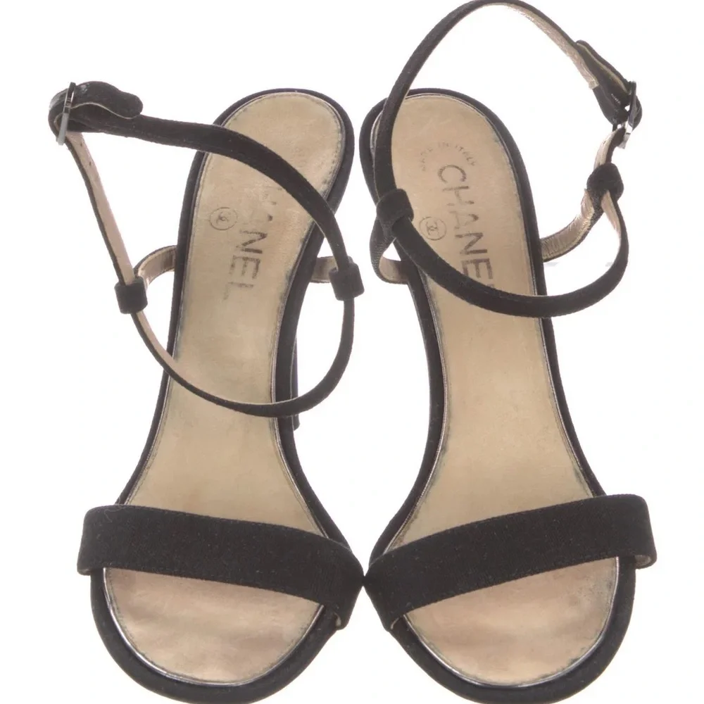 Chanel Ankle Strap Camellia Heels